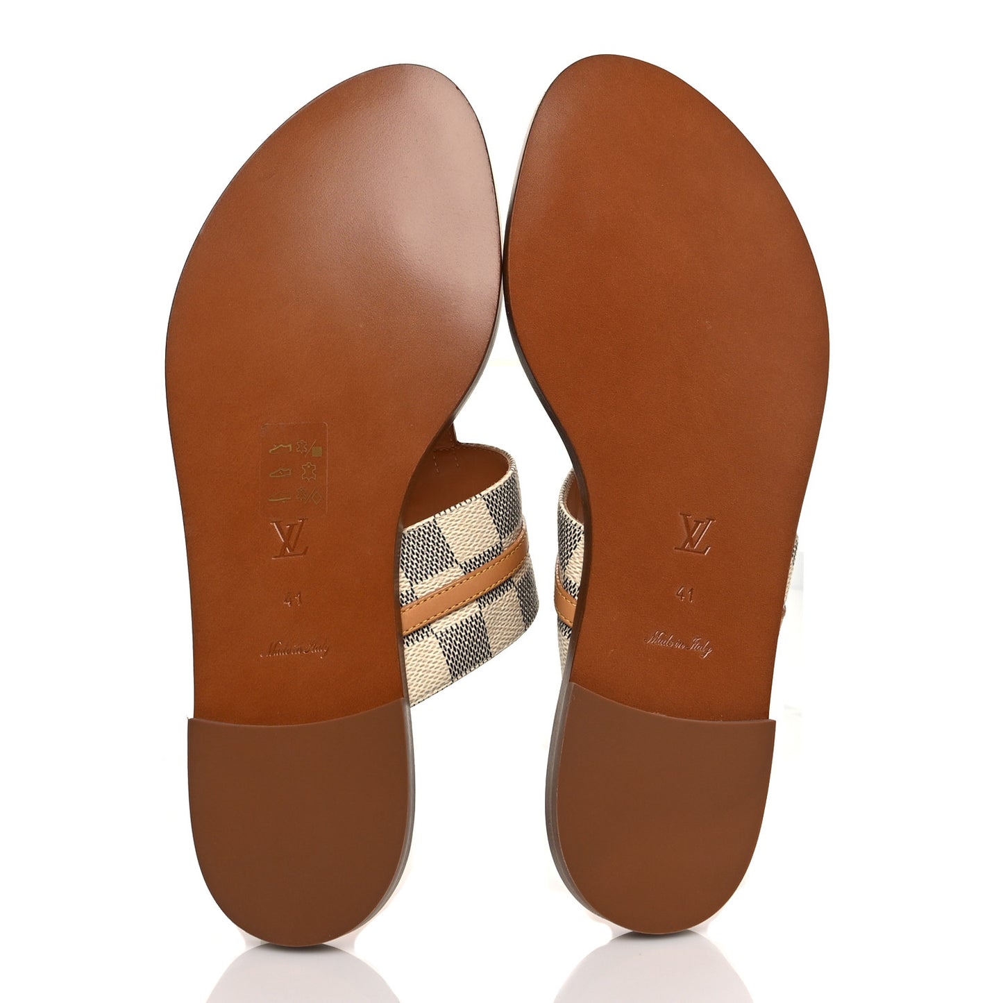 Damier Azur Palma Flat Thong Sandals 41