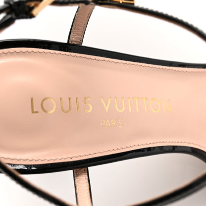 Louis Vuitton Patent Calfskin Blossom Sandals 39 Black 6 of 10