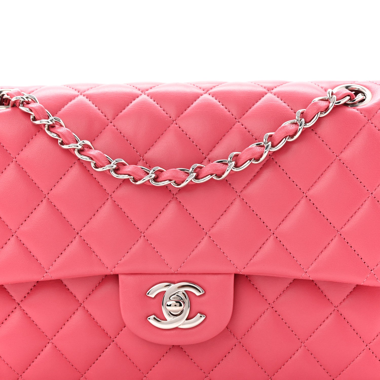 Chanel Lambskin Quilted Medium Double Flap Pink 8 of 11