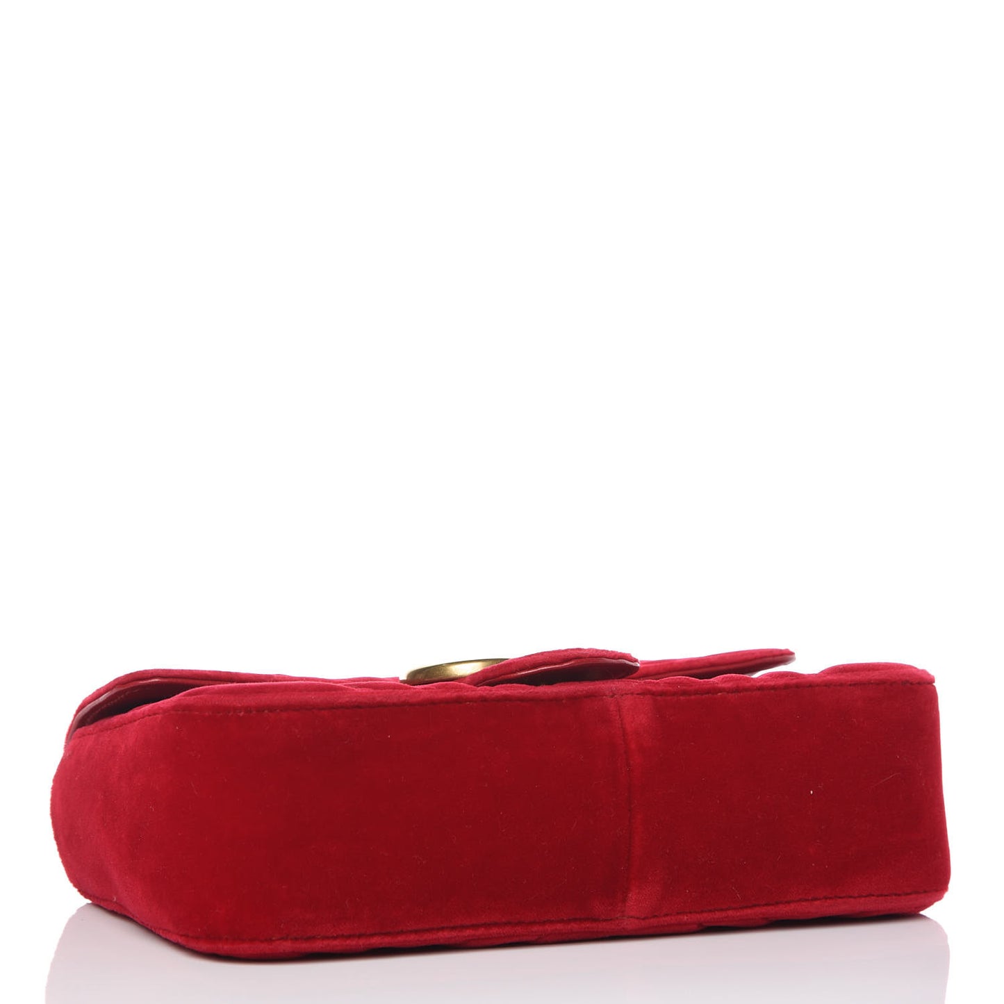 Velvet Matelasse Mini GG Marmont Shoulder Bag Hibiscus Red