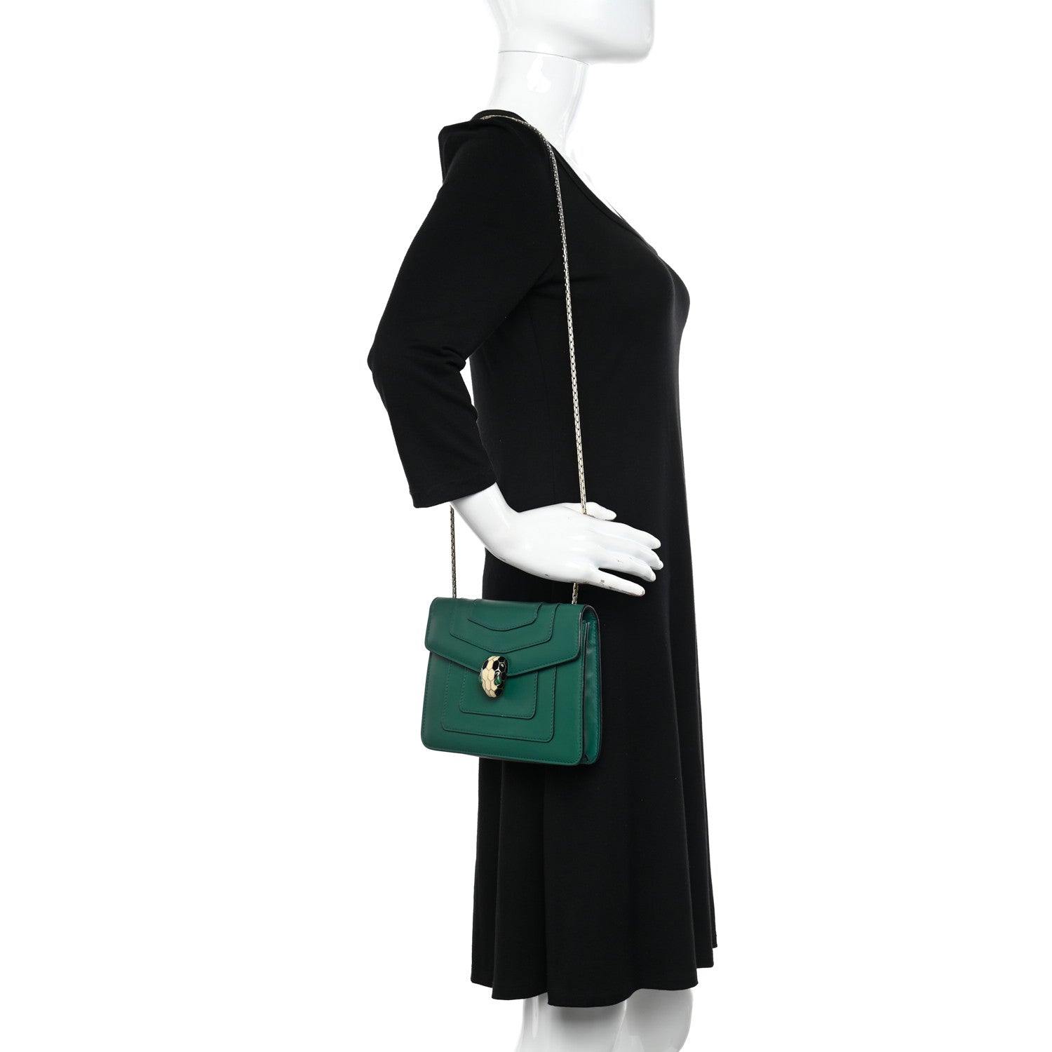 Bulgari Calfskin Serpenti Forever Crossbody Bag Emerald Green 2 of 15