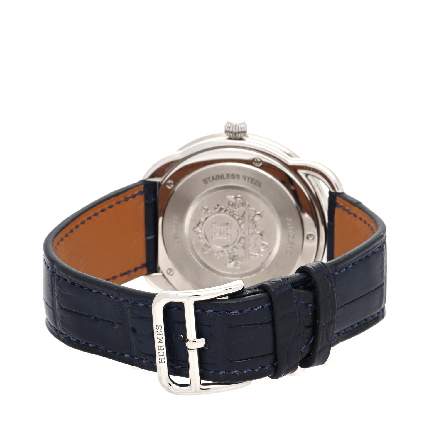 Stainless Steel Alligator 40mm Arceau Quartz Watch Bleu Abysse