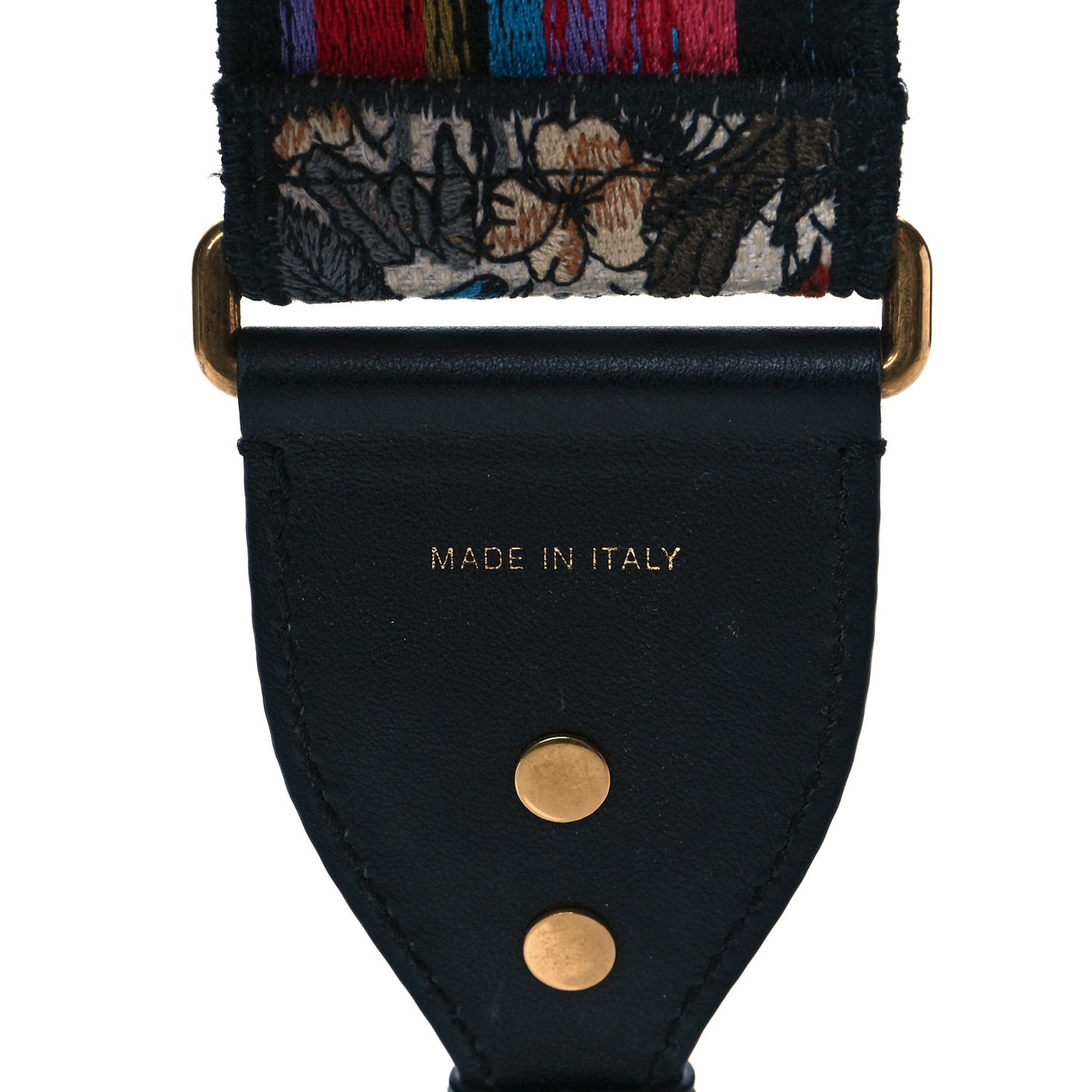 Lambskin Canvas Embroidered Floral Shoulder Strap Multicolor