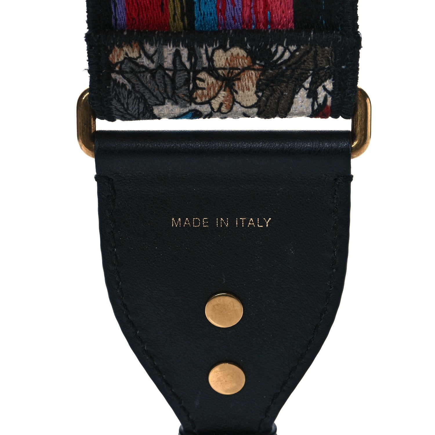 Christian Dior Lambskin Canvas Embroidered Floral Shoulder Strap Multicolor 4 of 7