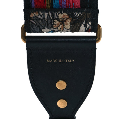 Christian Dior Lambskin Canvas Embroidered Floral Shoulder Strap Multicolor 4 of 7