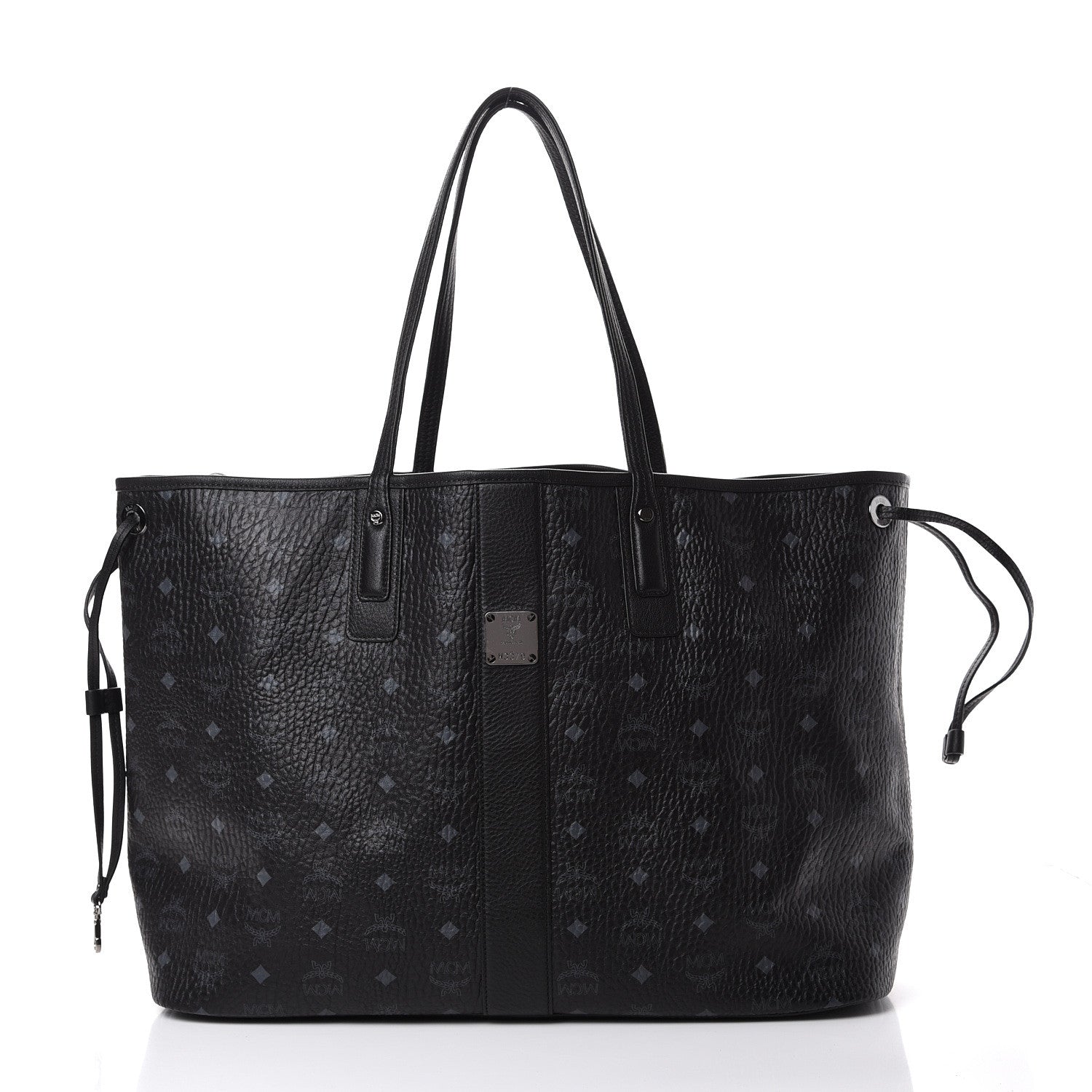 MCM Visetos Large Liz Reversible Shopper Tote Black 2 of 15