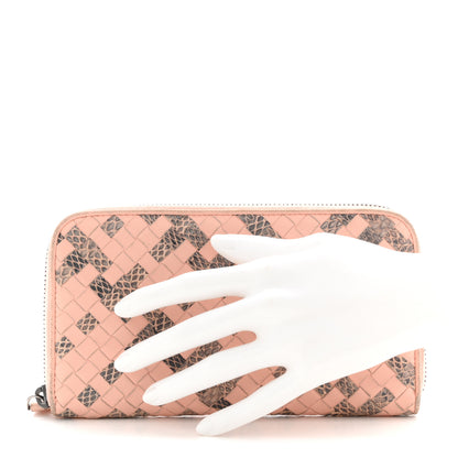 Bottega Veneta Nappa Intrecciato Ayers Zip Around Wallet Flamingo 2 of 10