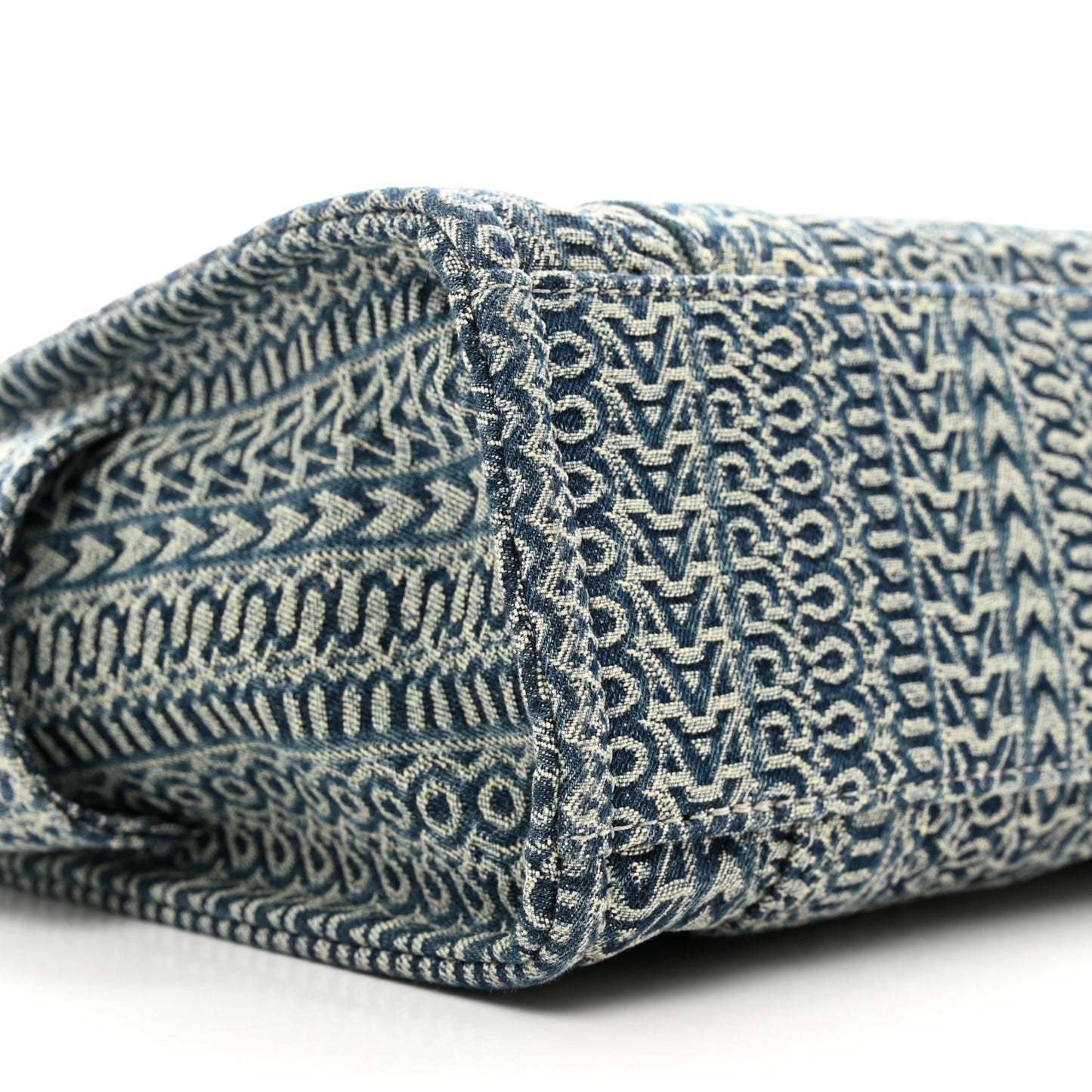 Cotton Washed Monogram Denim Medium Tote Bag