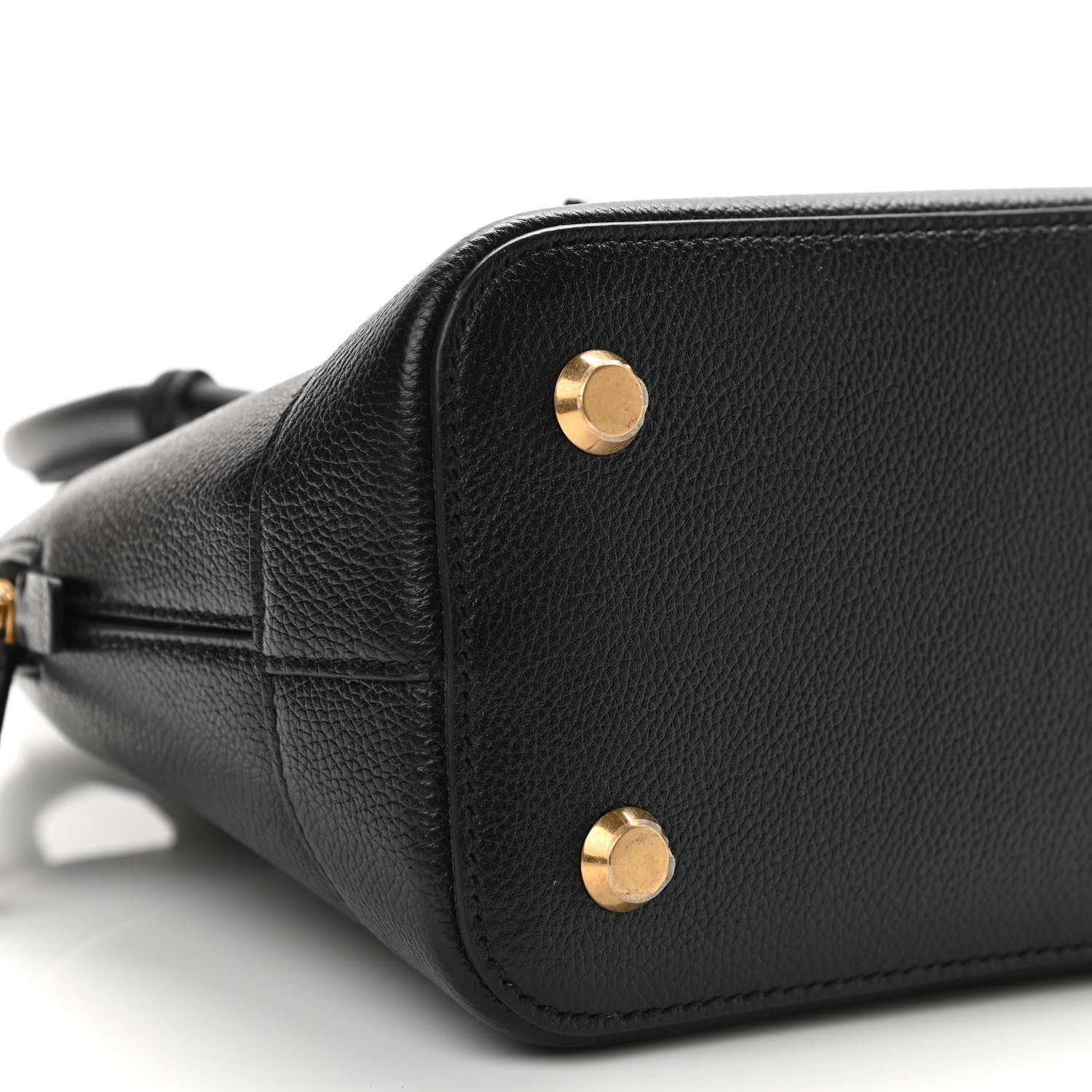 Balenciaga Grained Calfskin Logo S Ville Top Handle Bag Black White 7 of 9