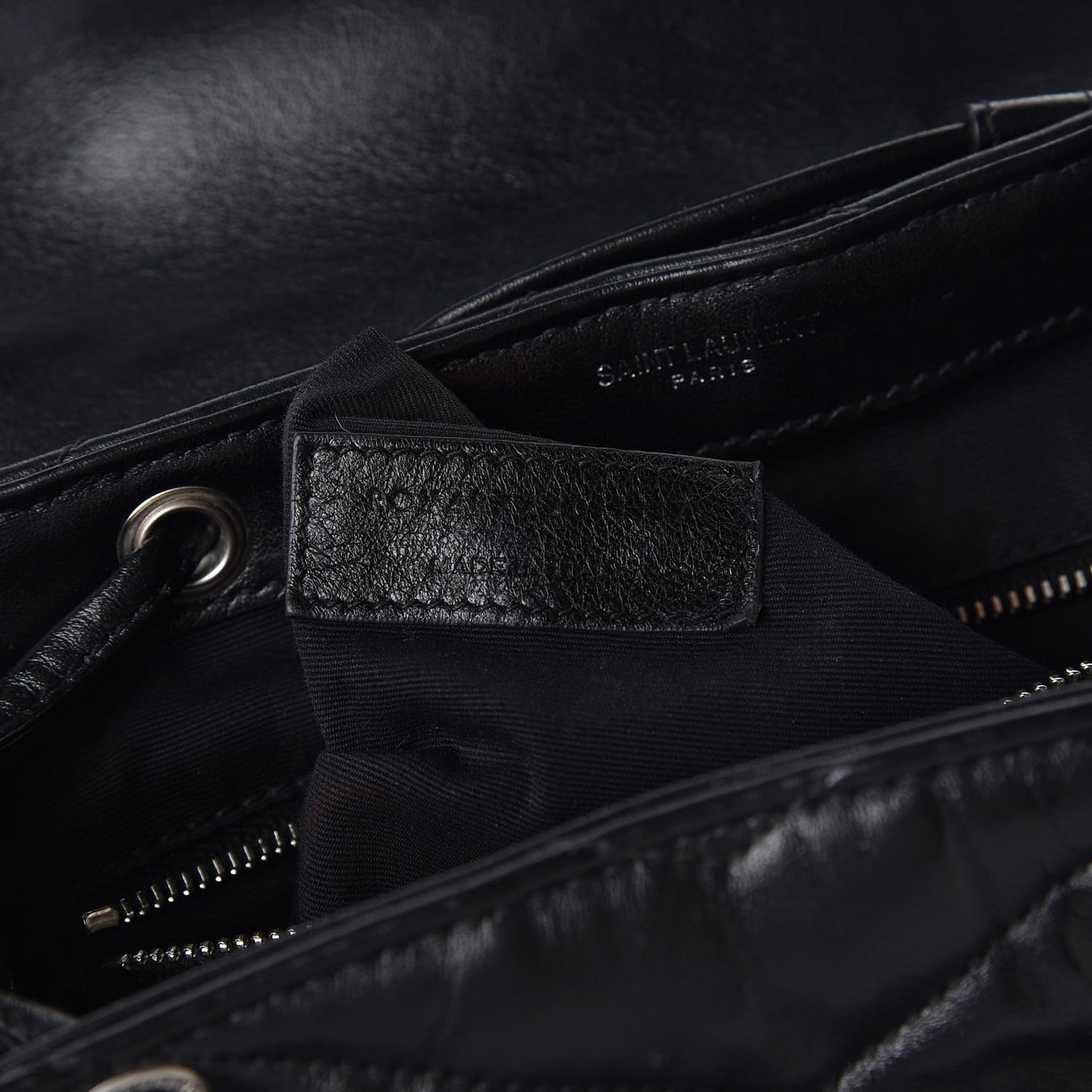 Calfskin Y Quilted Monogram Small Loulou Backpack Black