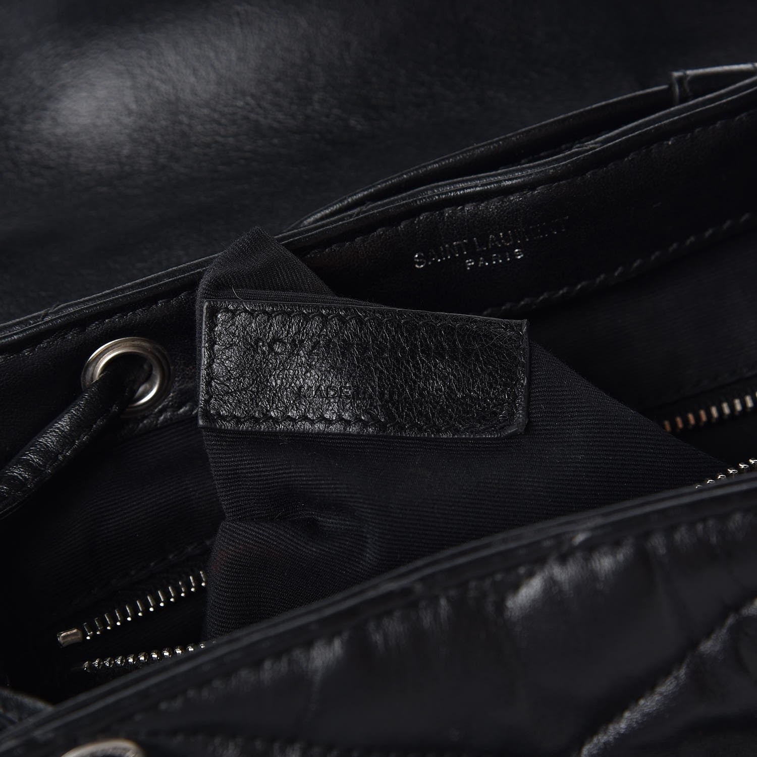 Saint Laurent Calfskin Y Quilted Monogram Small Loulou Backpack Black 8 of 8
