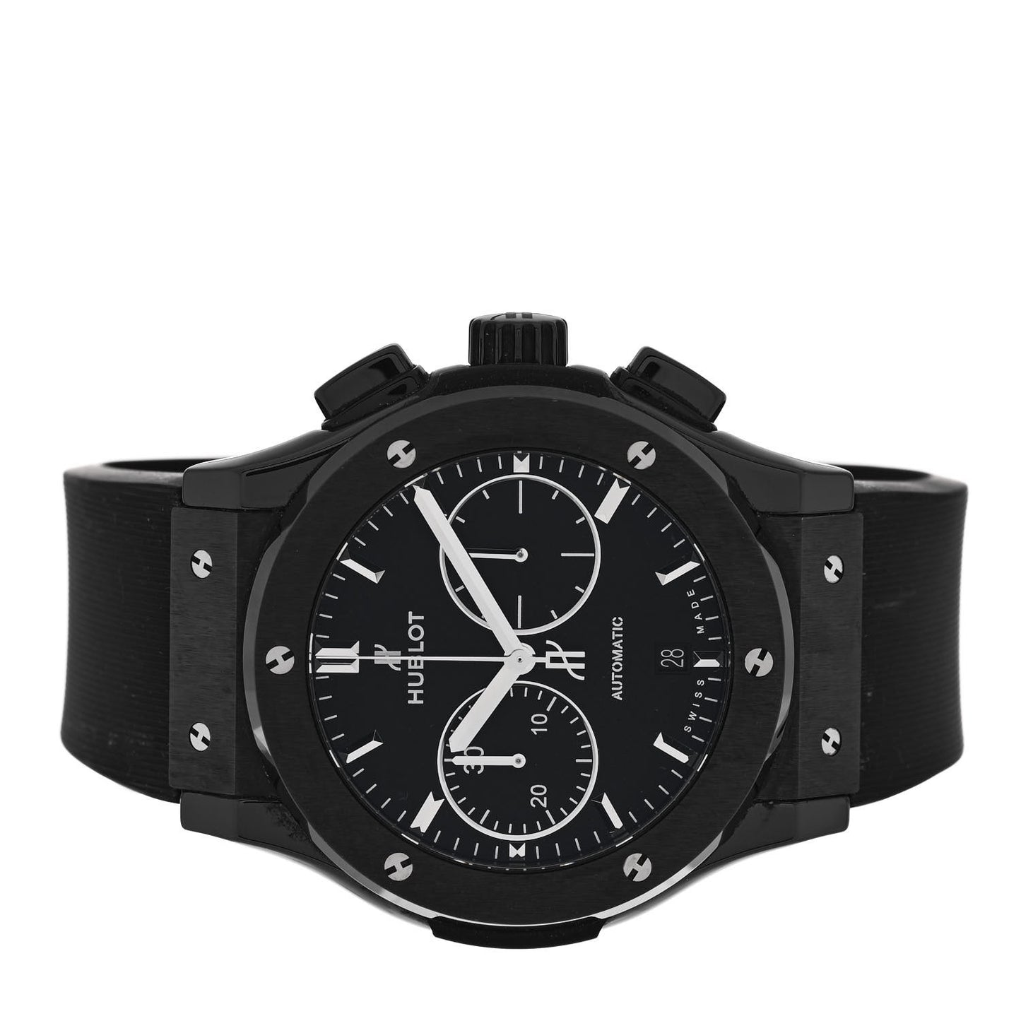 Ceramic Rubber 45mm Classic Fusion Chronograph Automatic Watch Black 521.CM.1171.RX