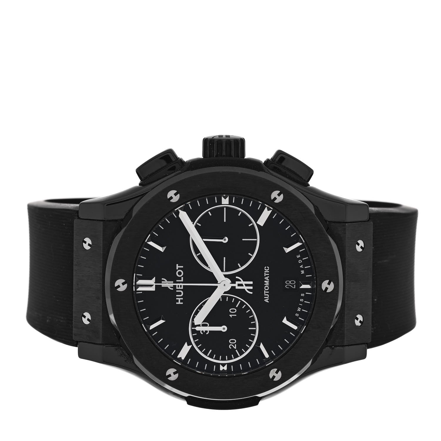 Hublot Ceramic Rubber 45mm Classic Fusion Chronograph Automatic Watch Black 521.CM.1171.RX 2 of 6