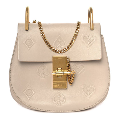 Chloe Calfskin Embossed Small Drew Shoulder Bag Abstract White 1 of 14