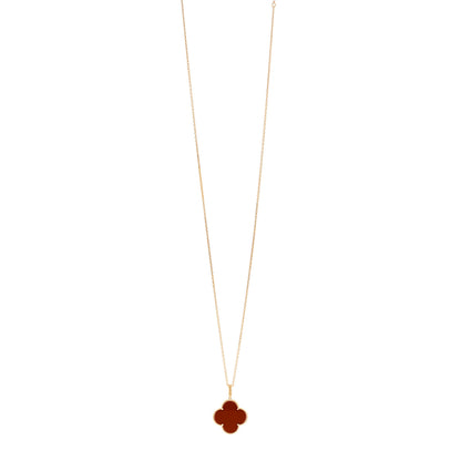 Van Cleef & Arpels 18K Yellow Gold Carnelian Magic Alhambra Long Necklace 1 of 6