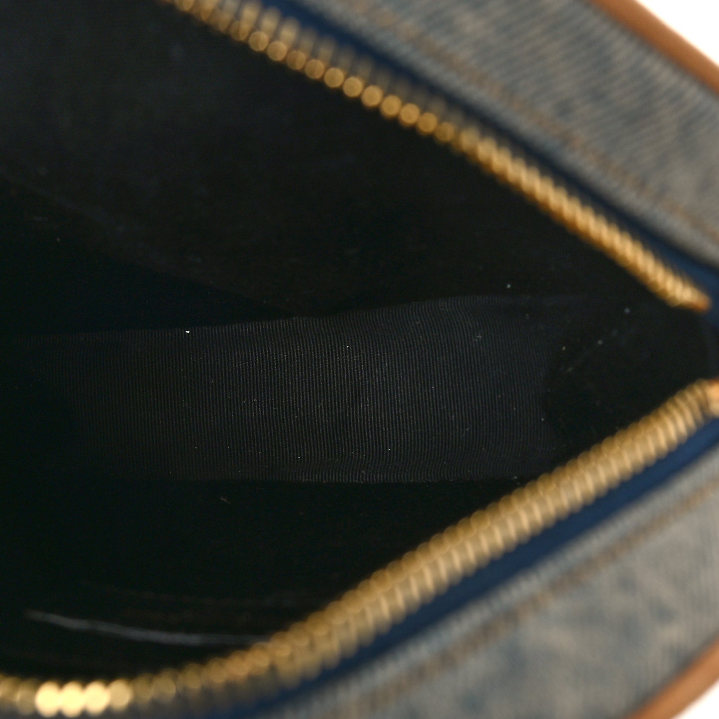 Denim Quilted Monogram Round Crossbody Bag Rodeo Blue