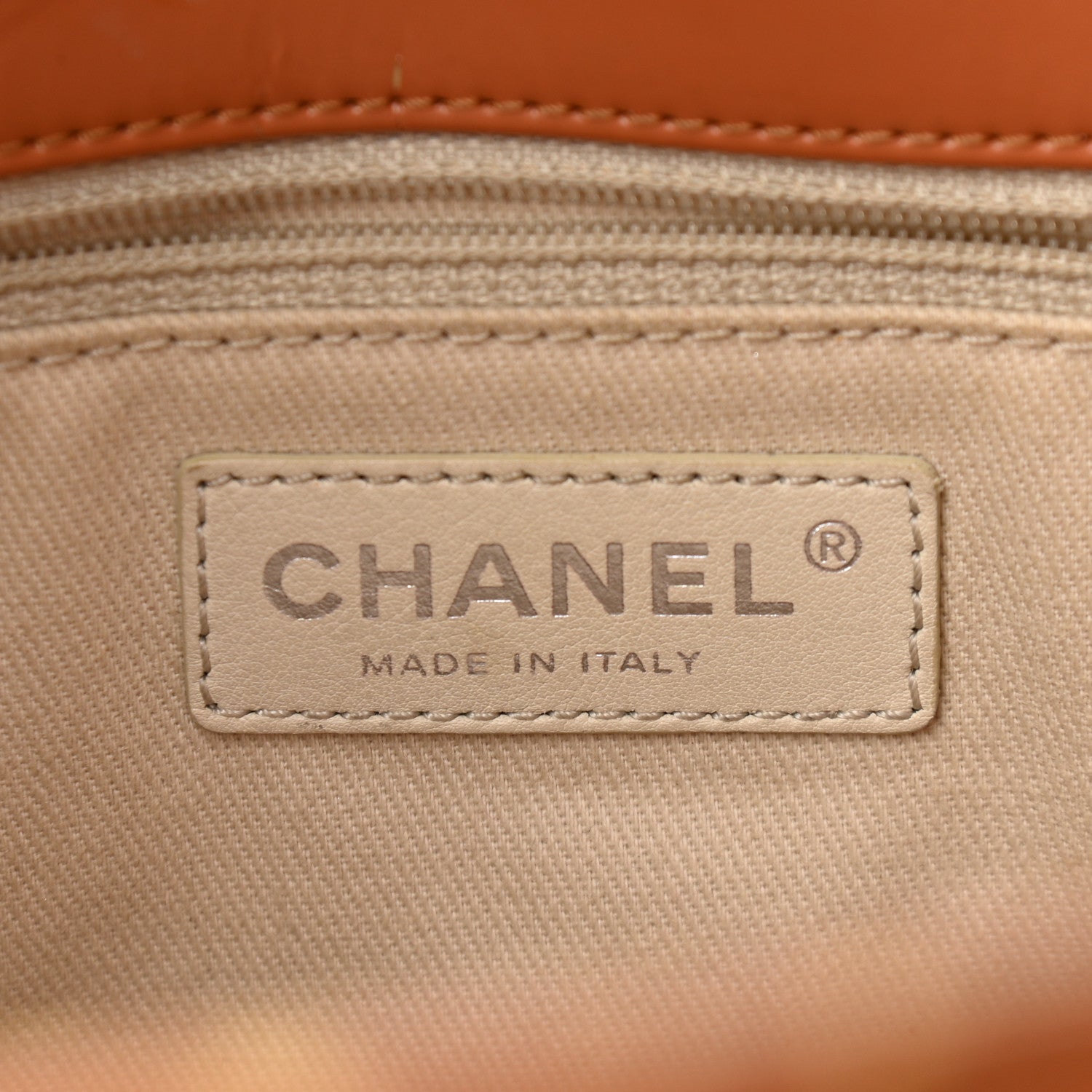 Chanel Vinyl Quilted In The Business North South Tote Orange 11 of 27