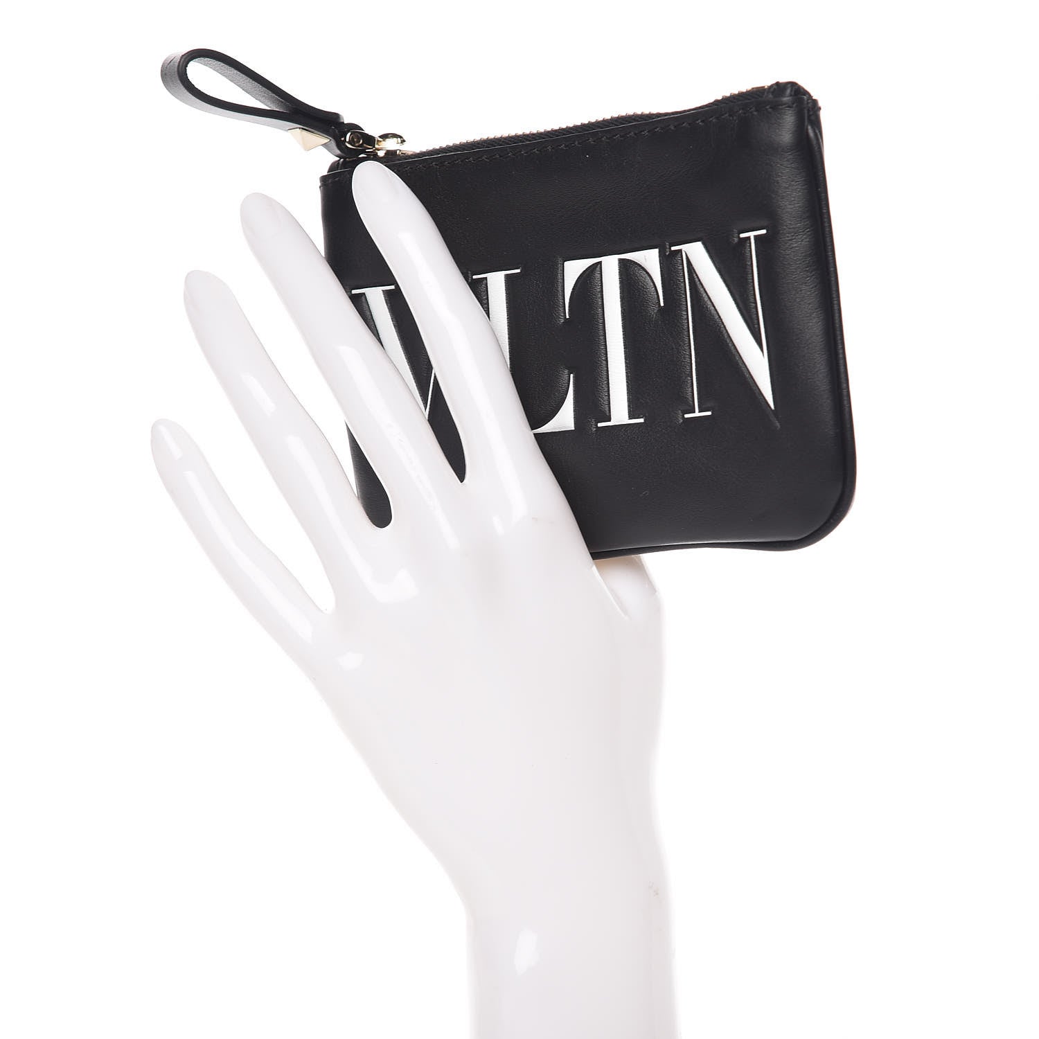 Valentino Garavani Calfskin VLTN Coin Purse Black 2 of 6