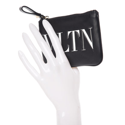 Valentino Garavani Calfskin VLTN Coin Purse Black 2 of 6