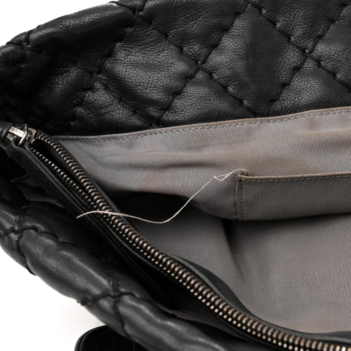 Calfskin Ultimate Stitch Shopping Tote Black