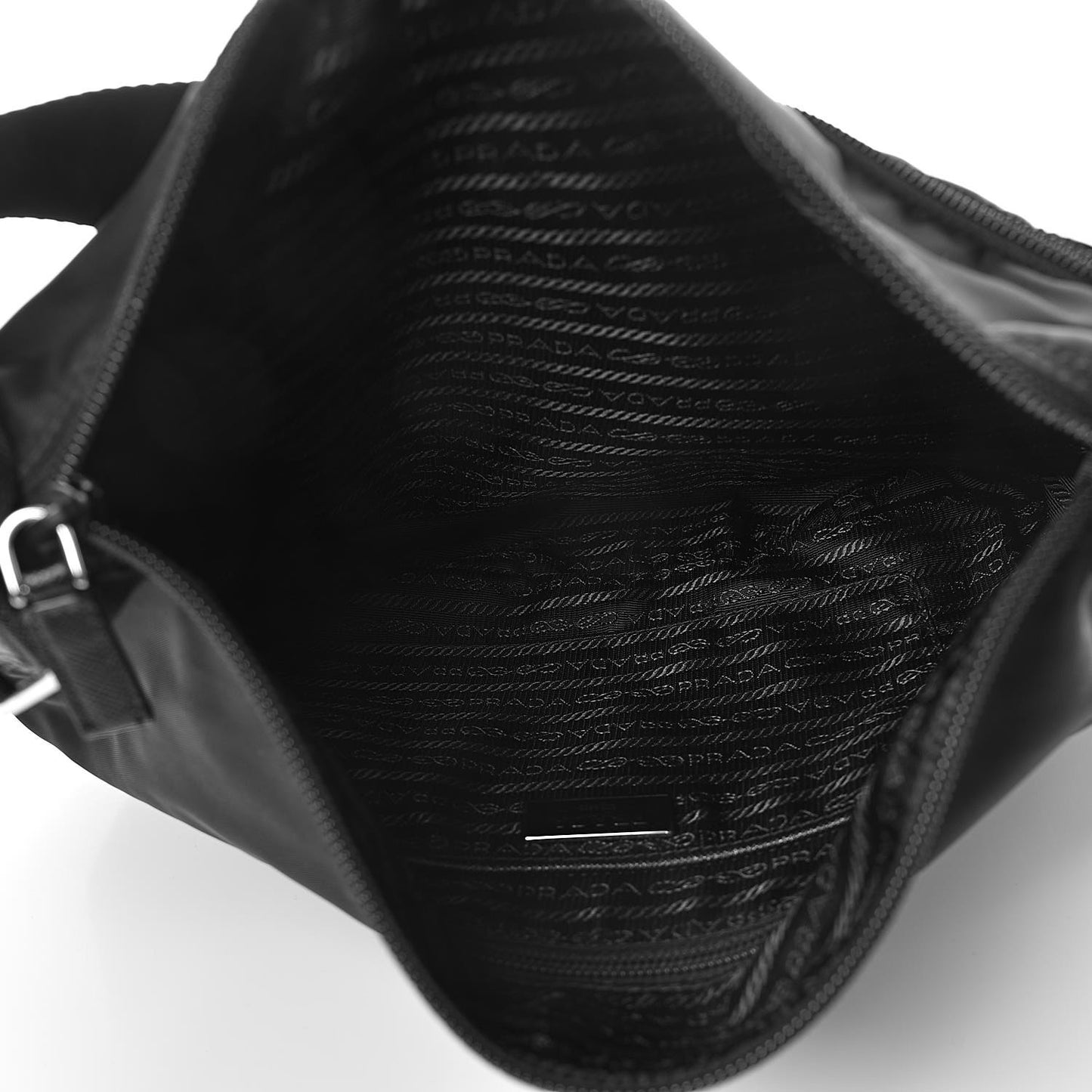 Nylon Flat Messenger Bag Black