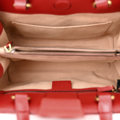 Gucci Calfskin Matelasse Small GG Marmont Tote Hibiscus Red 4 of 9