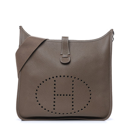 Hermes Taurillon Clemence Evelyne III GM Etoupe 1 of 13