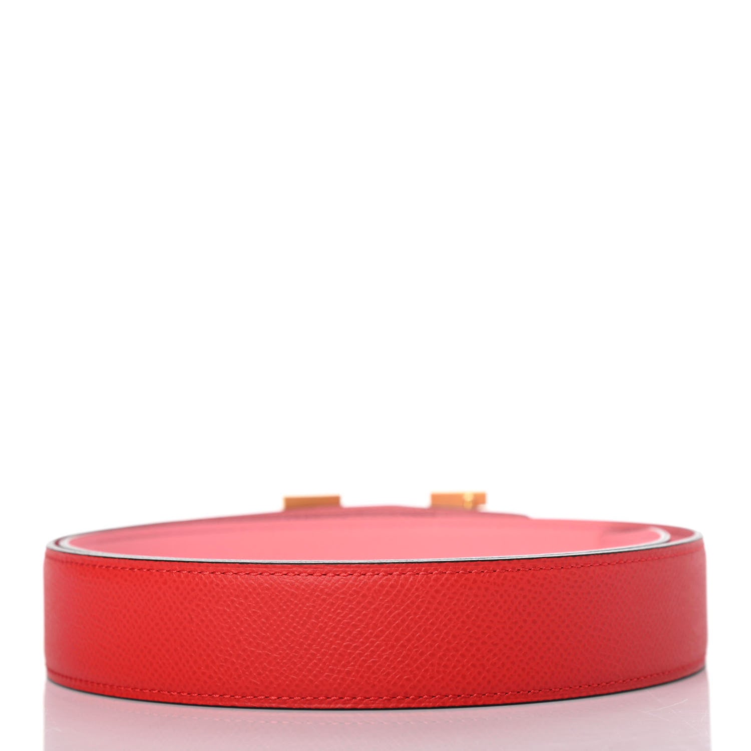 Hermes Epsom 32mm Guilloche H Belt 80 Rose Confetti Rouge Tomate 2 of 4