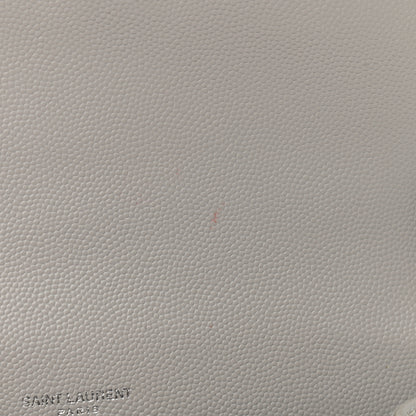 Saint Laurent Grain De Poudre Textured Mixed Matelasse Medium Triquilt Monogram Satchel Granite 16 of 18
