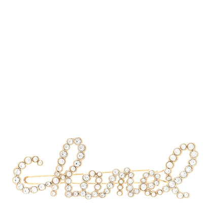Chanel Metal Glass Swirling Pearls Hair Clip Gold 1 of 6