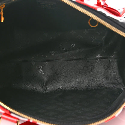 Louis Vuitton X UF Tufted Monogram Keepall Bandouliere 45 Black Red 4 of 9