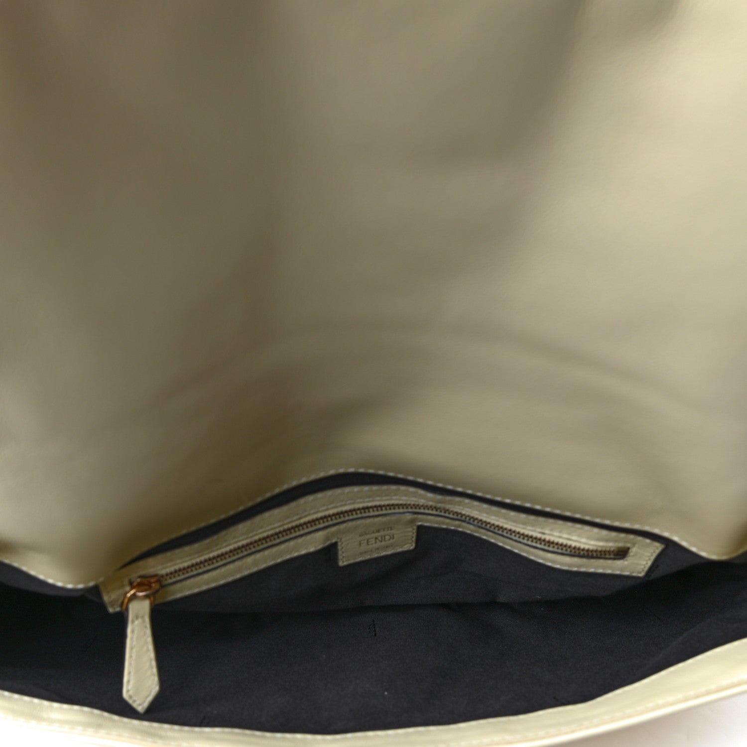 Fendi Nappa FF 1974 Embossed Large Baguette Banana 4 of 4