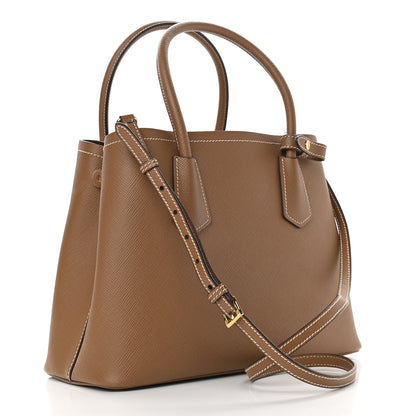Prada Saffiano Cuir Medium Double Bag Cannella Cocco 2 of 8