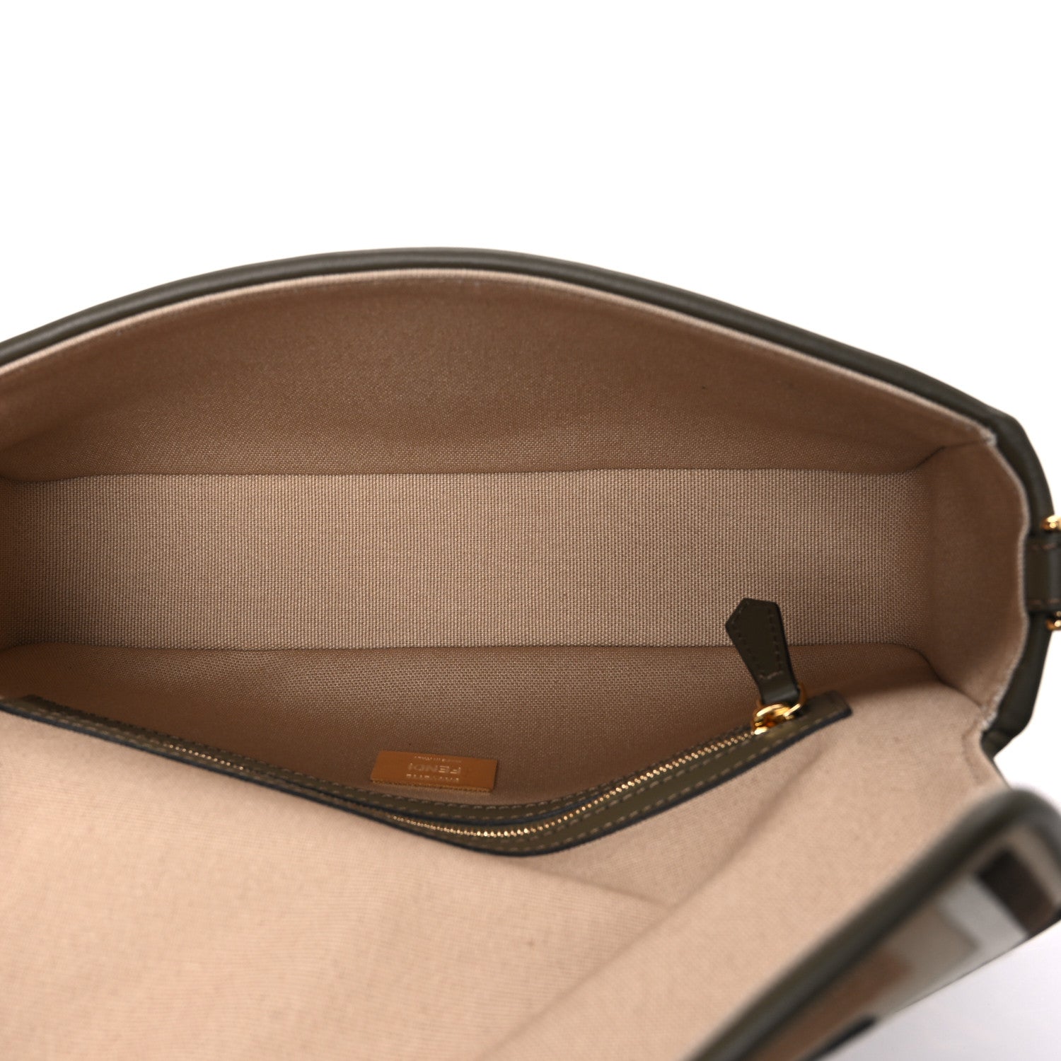 Fendi Canvas Vitello Seta FF Multicolor Embroidered Baguette Sand Avocado Multicolor 5 of 10