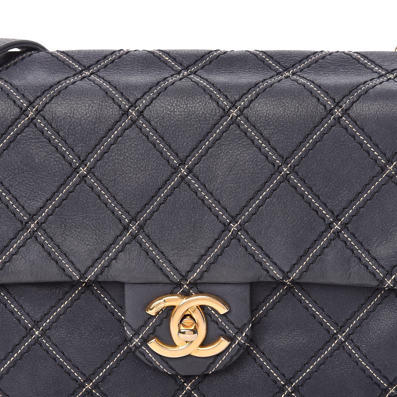 Chanel Calfskin Triple Stitched Medium Flap Navy 15 of 15