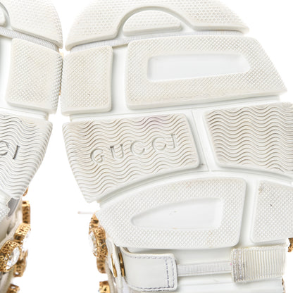 Gucci X SEGA Mesh Calfskin Suede Removable Crystals Womens Flashtrek Sneakers 38.5 Great White 6 of 11