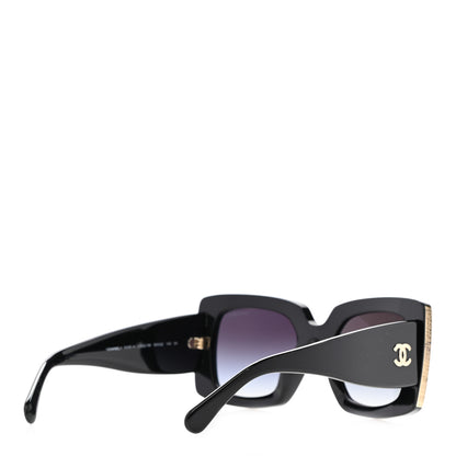Chanel Acetate Rectangle Sunglasses 5435 Black 4 of 8