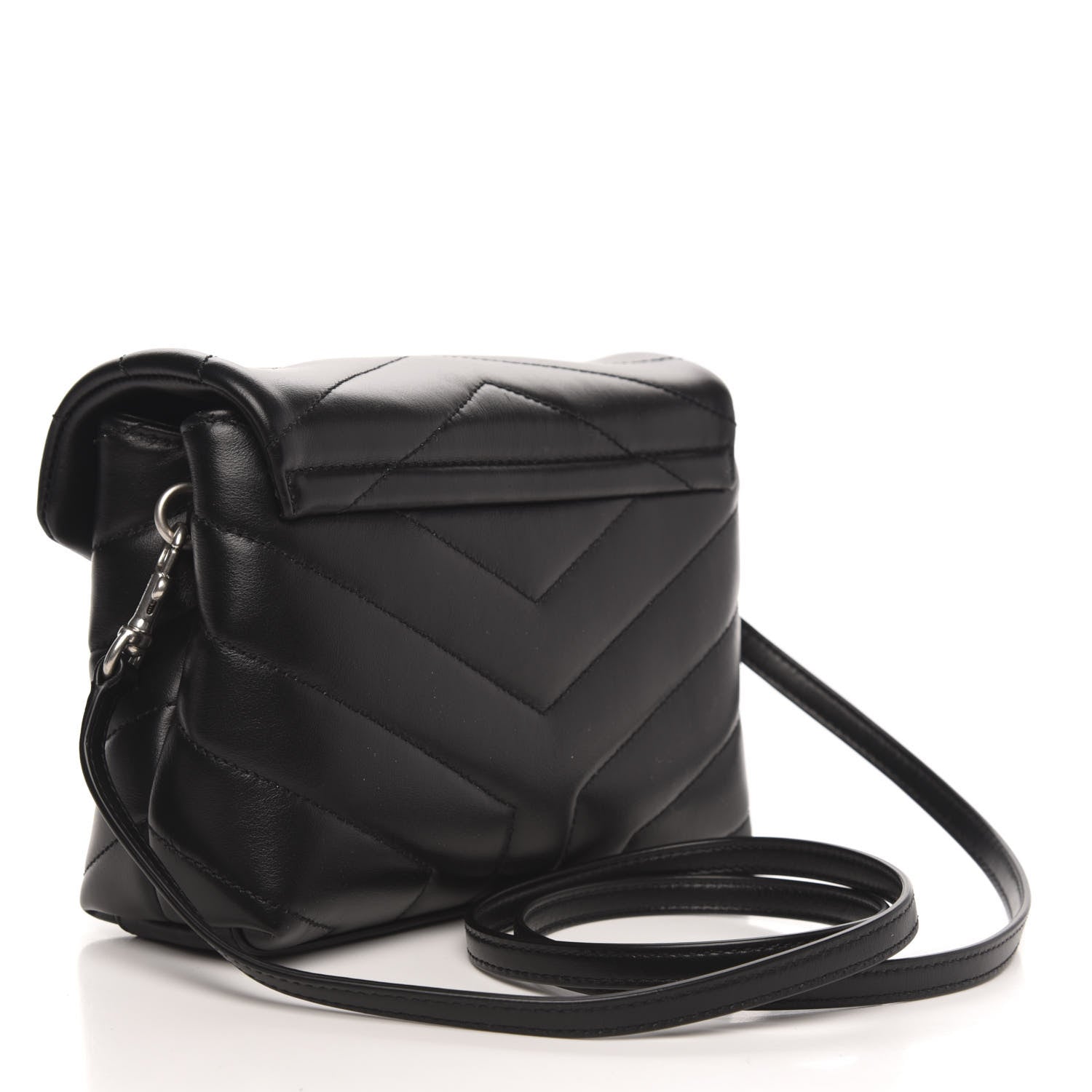 Saint Laurent Calfskin Y Quilted Monogram Toy Loulou Crossbody Bag Black 3 of 10