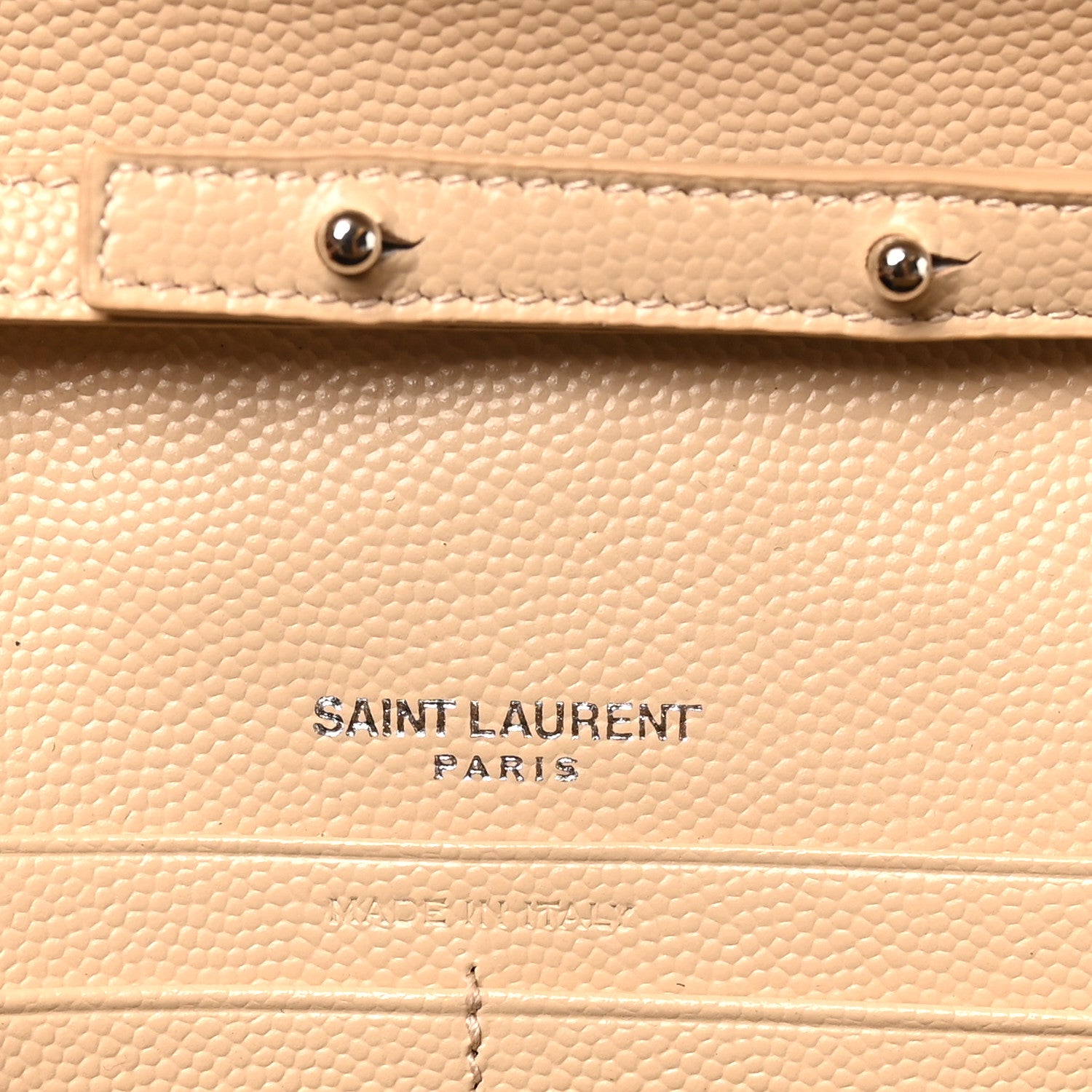 Saint Laurent Grain De Poudre Matelasse Chevron Monogram Chain Wallet Nude Powder 5 of 9