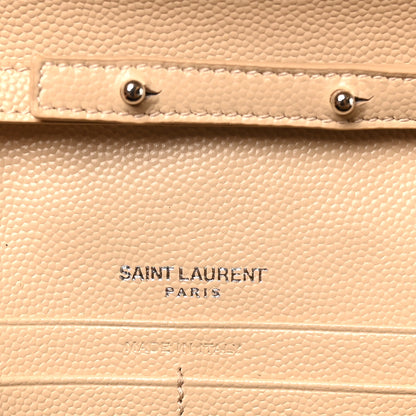 Saint Laurent Grain De Poudre Matelasse Chevron Monogram Chain Wallet Nude Powder 5 of 9