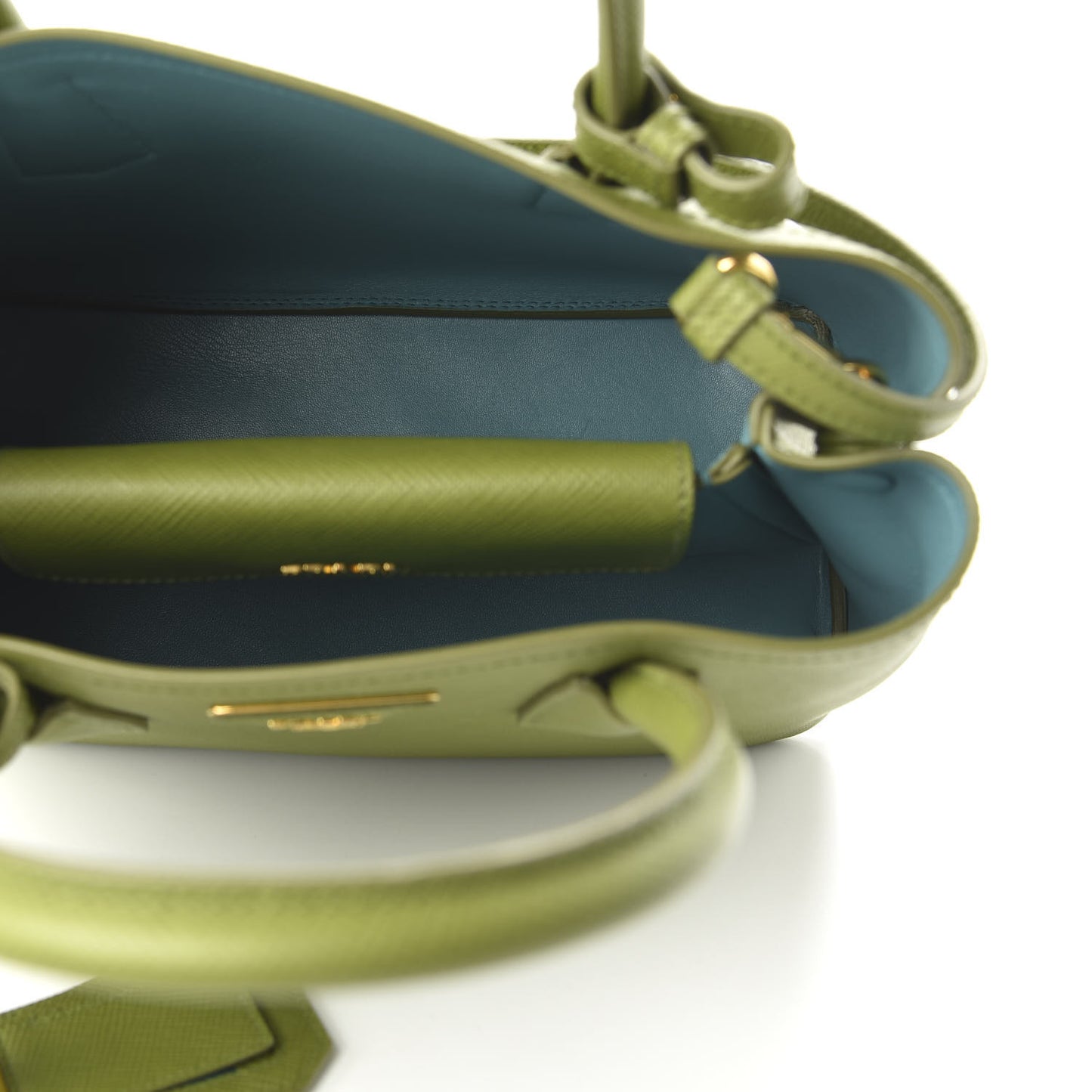Saffiano Cuir Small Double Bag Edera Anice