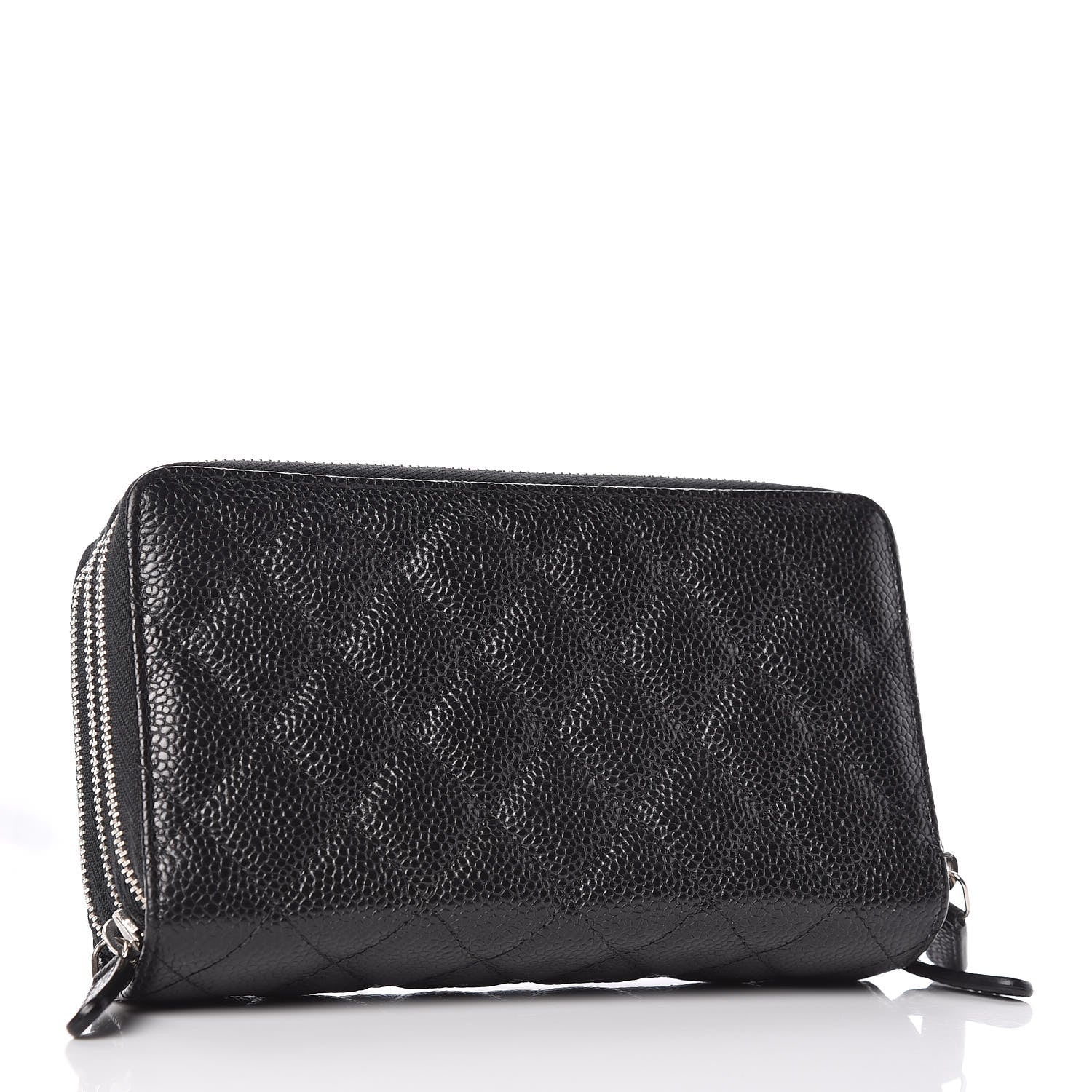 Chanel Caviar Quilted Zip Around Phone Holder Black 3 of 10