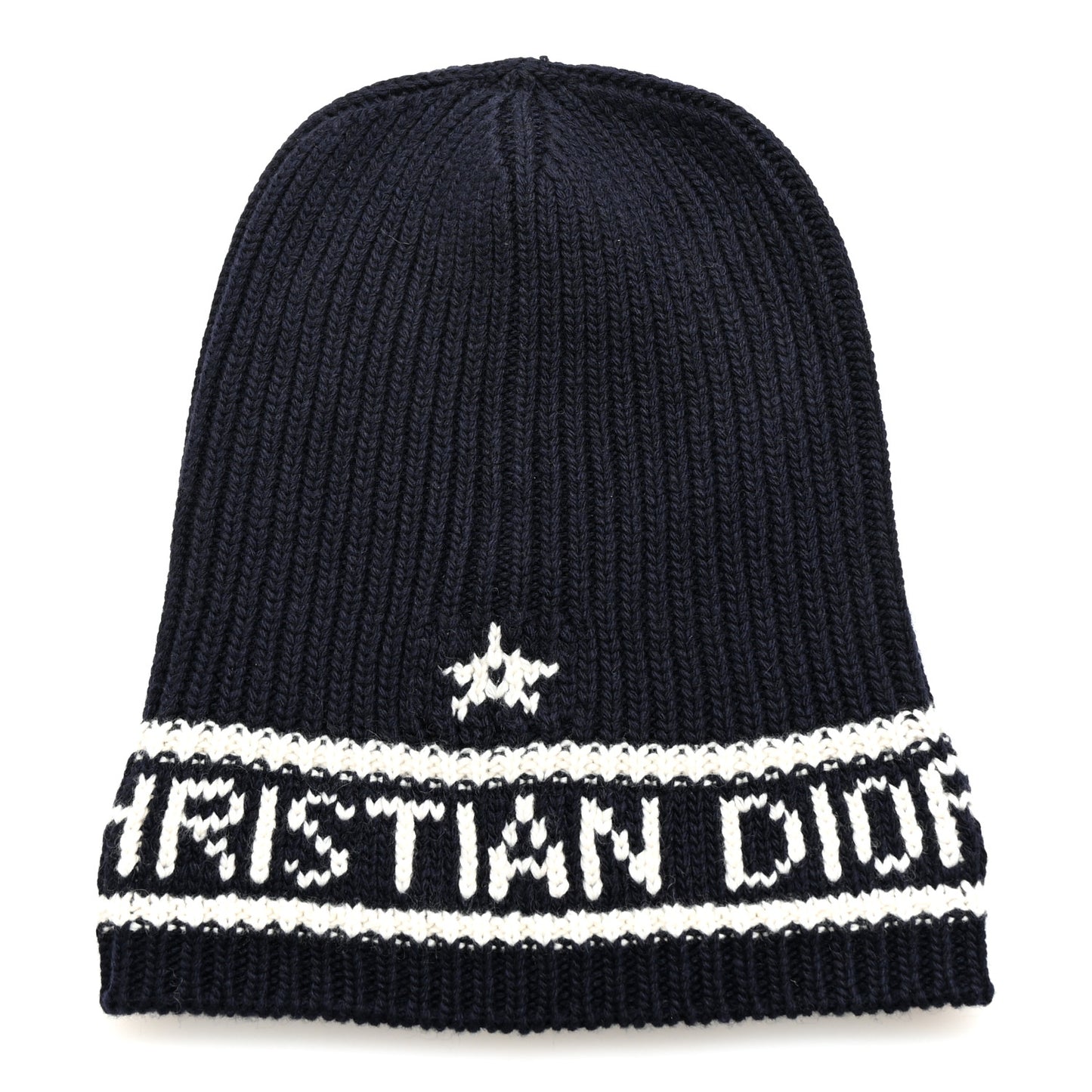 Wool Cashmere Star Beanie Blue Marine