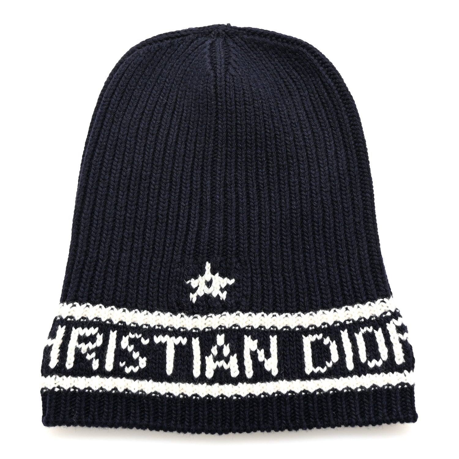 Christian Dior Wool Cashmere Star Beanie Blue Marine 1 of 5