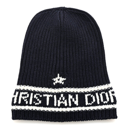 Christian Dior Wool Cashmere Star Beanie Blue Marine 1 of 5