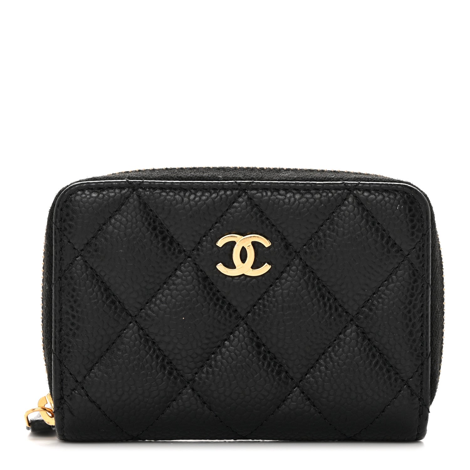 Chanel Caviar Quilted Zip Coin Purse Black 1 of 12