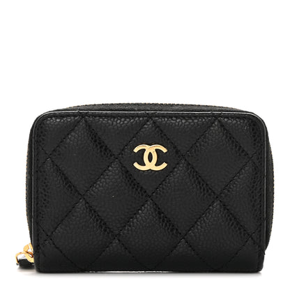 Chanel Caviar Quilted Zip Coin Purse Black 1 of 12