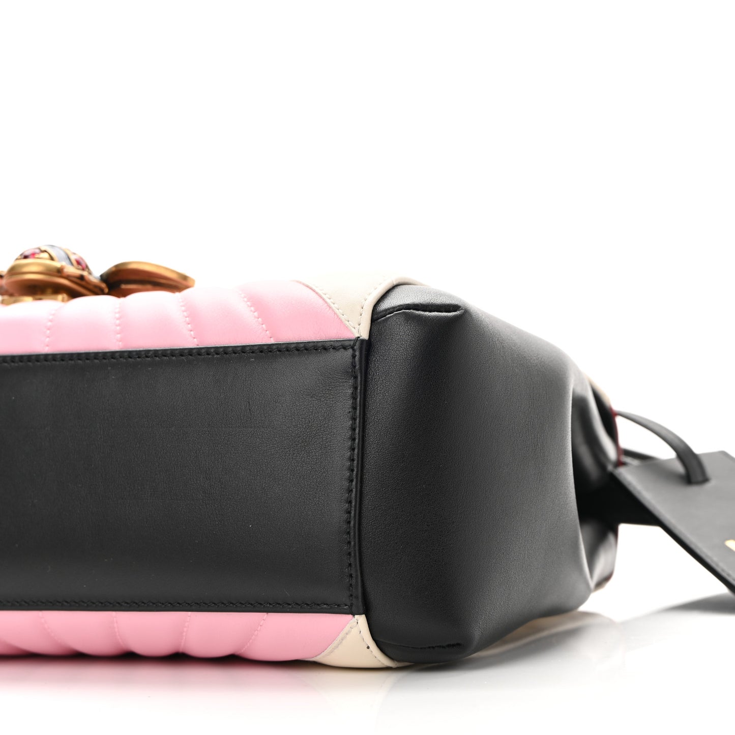 Calfskin Bamboo Trapuntata Queen Margaret Top Handle Bag Blue Agata Hibiscus Red Mystic White Sugar Pink