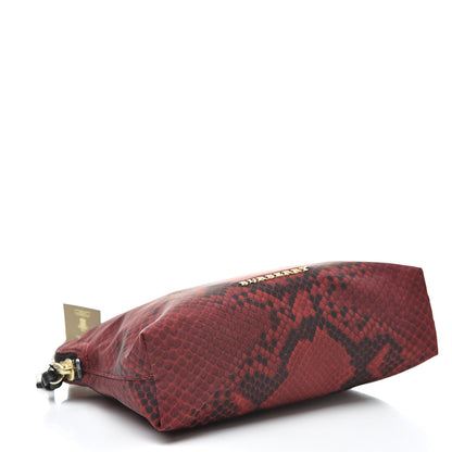 Burberry Nylon Python Print Large Zip Pouch Burgundy Red 4 of 7