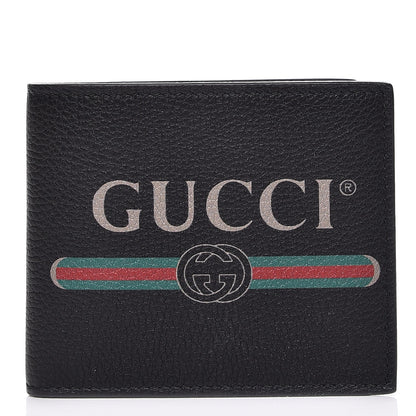 Gucci Cripto Calfskin Logo Bi-Fold Wallet Black Grege 1 of 7